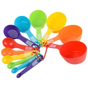 12-Piece Measuring Cups and Spoons Set, Cute Plastic Kitchen Tools, Colorful Dry and Liquid Measurement Kit, Durable Stackable Design