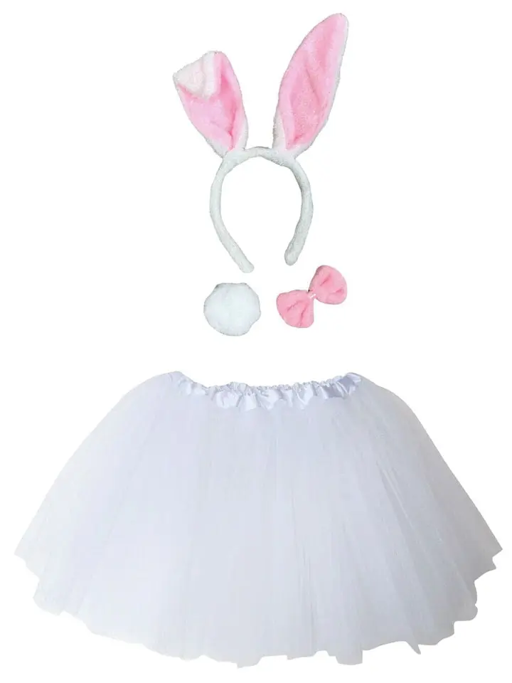 White Rabbit Costume - Complete Kids Costume Set with Tutu and Accessories