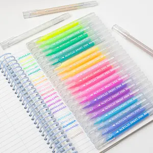 BIA Acrylic Gel Pens for Drawing,Colors Gel Paint Pens Ultra Fine ST Point 1.0, Set of Acrylic Marker Pens Color Ink for Journaling, Crafts Art Supplies, Acrylic Painting Pen, Colorful Precision Pens