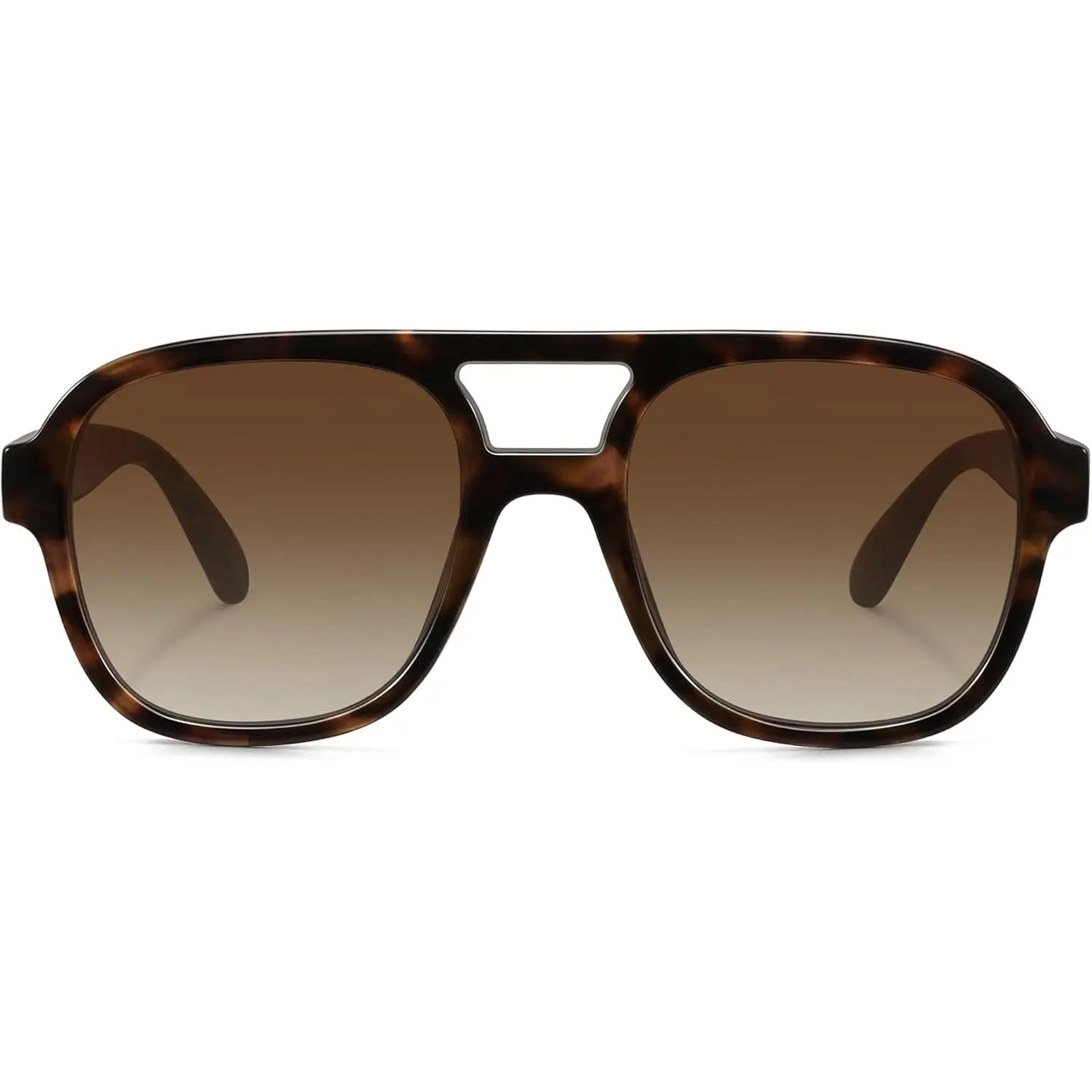 FOZONO Women's Retro Oversized Vintage Double Bridge Aviator Sunglasses - Tangle-Free, Modern Trendy, Trendy Styling Eyewear for Oval Face Shape Females, Modern Trendy Sunglasses