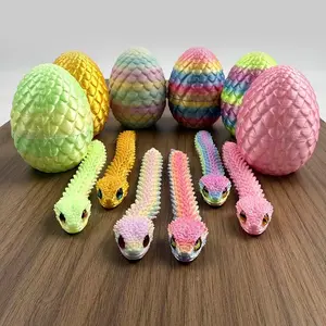 12-Piece Set, 3D Printed Snake Egg Models, Snake Model Ornament, 6 Eggs + 6 Snakes, Articulated Anime Figurines, Desktop Decor, Aquarium Enthusiasts, Gift Ideas