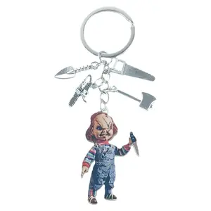 Minimalist Horror-Themed Keychain, Perfect for Backpacks, Keys, or Home Decor - Stylish and Quirky Acrylic Metal Design