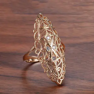 1pc Elegant 14K Gold Plated Alloy Ring with Zirconia Inlay, Geometric Joint Design, Fashionable European and American Style Jewelry