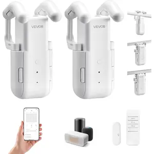 VEVOR Automatic Curtain Opener, APP and Remote Control, Hub Included, Electric Smart Curtain Opener Compatible with Alexa and Google Home, Timed Opening and Closing, Silent Mode, for Roman Rods