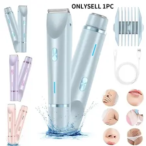 Dual Head Shaver Women, 2 in 1 Electric Bikini Trimmer for Women,  Wet and Dry Electric Lady Shaver, Portable & Safe, Razor for Womens Private Area
