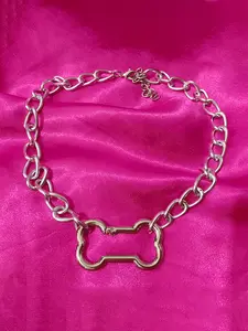 Punk Style Hollow Out Bone Pendant Fashion Necklace, Stainless Steel Jewelry for Party, Daily Clothing Decor, Trendy All-match & Exquisite Chain Jewelry, Exquisite Jewelry for Birthday Gift