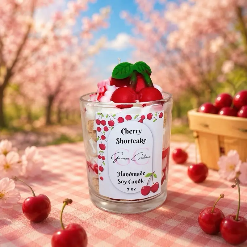 Cherry Shortcake Scented Decor Candle, Home Supplies Accent Piece