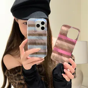 Perforated Vortex IND | Simple Spliced Stripes | Large Hole Glacier Pattern | Best Friend Gift | Cover | for iPhone 11 12 13 14 15 16 17 Pro Max