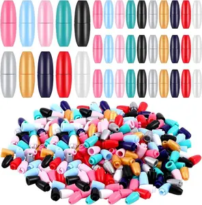 100 Pieces Plastic Breakaway Clasps Bead Barrel Connectors Safety Breakaway Clasp Lanyard Clips for Necklace Bracelet Lanyard Jewelry Making(Multicolor)