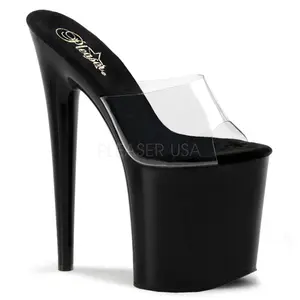 8 Inch Heel FLAMINGO-801 Clear-Black