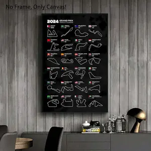 2025Formula Racing Track Diagram Canvas Painting without Frame Modern Wall Art for Home Living Room Bedroom Office School Unframed Poster