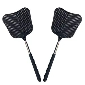 Fly Swatter, 2 Counts Telescoping Stainless Steel Handle Fly Swatter, Durable Plastic Head Fly Swatter for Indoor & Outdoor Use