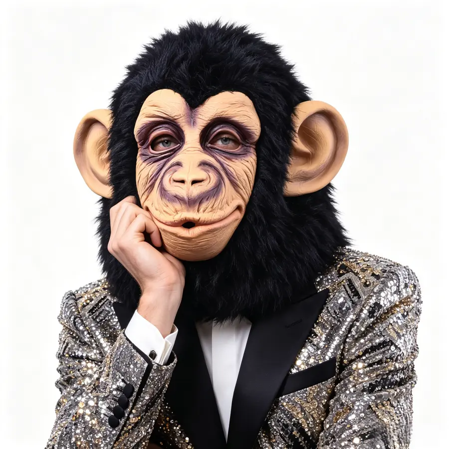 Halloween Gorilla Monkey Latex Mask - Full-Face Scary Realistic Headgear, Cosplay Character Mask Prop for Party, Prank-Ready Humor Scenarios, Realistic Masks