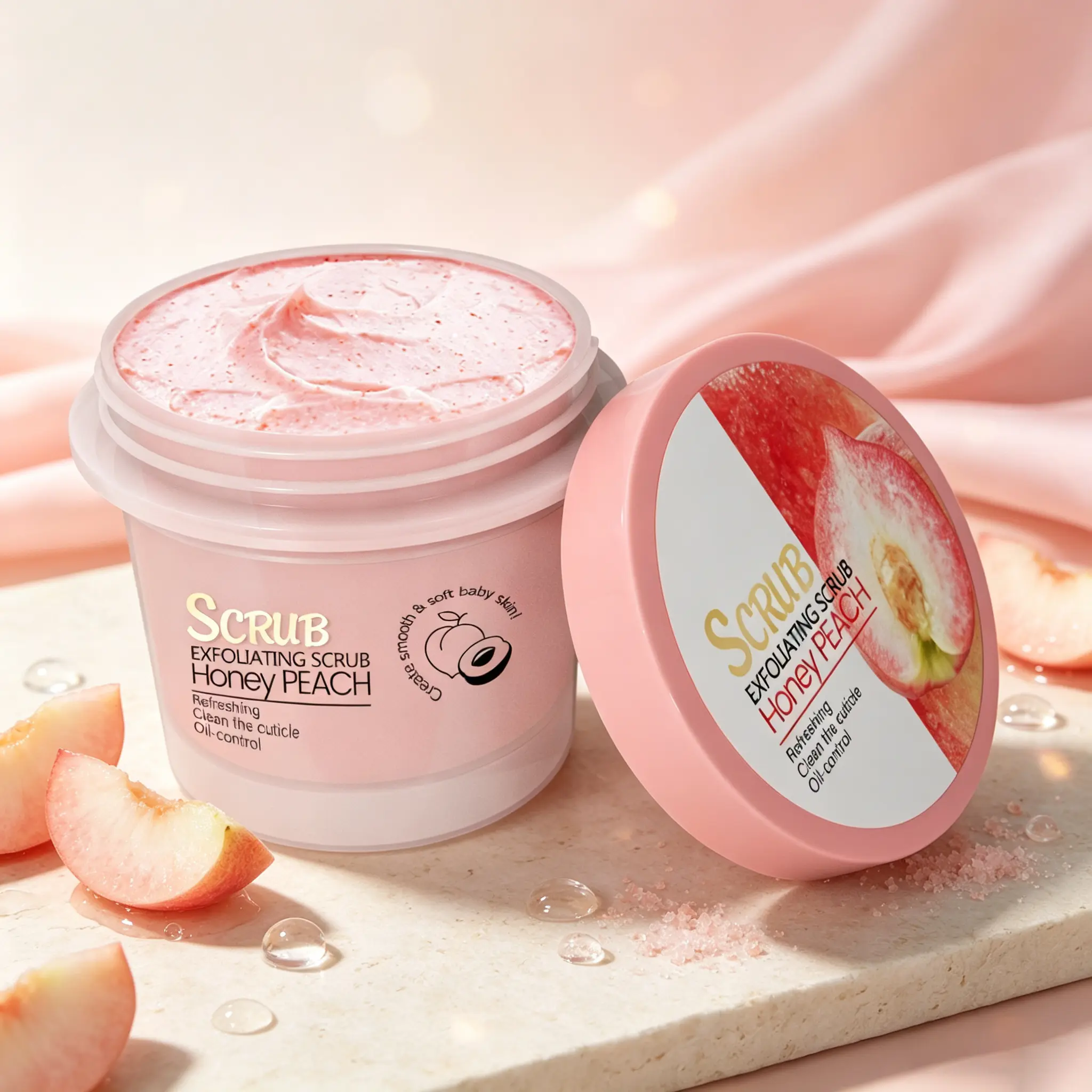 Body Scrub, Gentle Exfoliating Body Polish with Walnut Shell & Kiwi Extract, Moisturizing Body Scrub for Soft, Smooth Feeling Skin