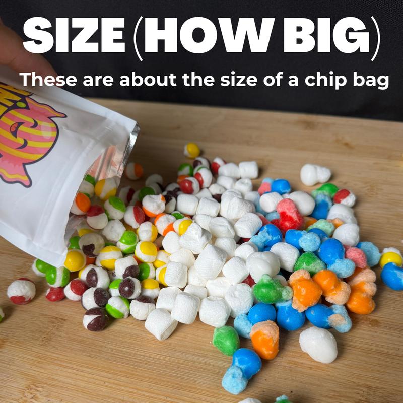 Freeze Dried Candy - FINAL SALE of the Year (Cotton Candy, Rainbow, Air Crunch, Sweeteeze, Sour Rainbow, Jolly Crunch, Chocolate, Cinnamon)