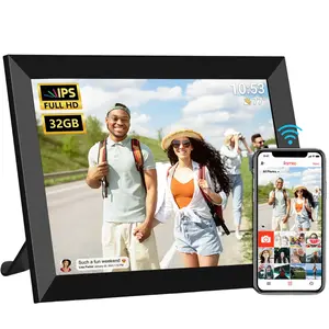 【Mother's Day Gift】FRAMEO 10.1 Inch WiFi Digital Picture Frame, 1280x800 HD IPS Touchscreen Digital Photo Frame Electronic, 32GB Storage, Auto-Rotate, Wall Mountable, Share Photos/Videos via Frameo App from Anywhere