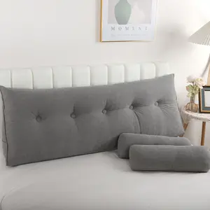 Bed Headboard Wedge Pillow w/ Neck Roll Pillow Reading Bolster Backrest Pillow rest cotton  pillow