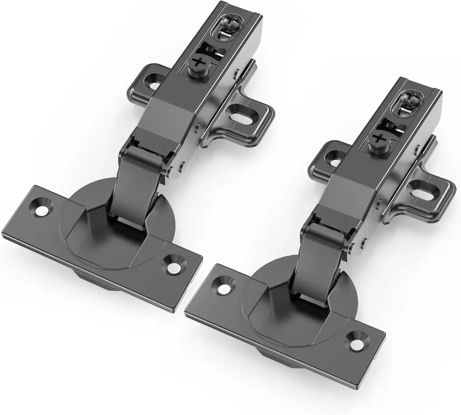 10 count Full Overlay 3/4 inch Overlay Soft Close Hinges, Clip ON Plate, 105 , Silent Hydraulic, Black Frameless European Concealed Hinge for Kitchen Cabinet Door, Wardrobes, and Bookcases