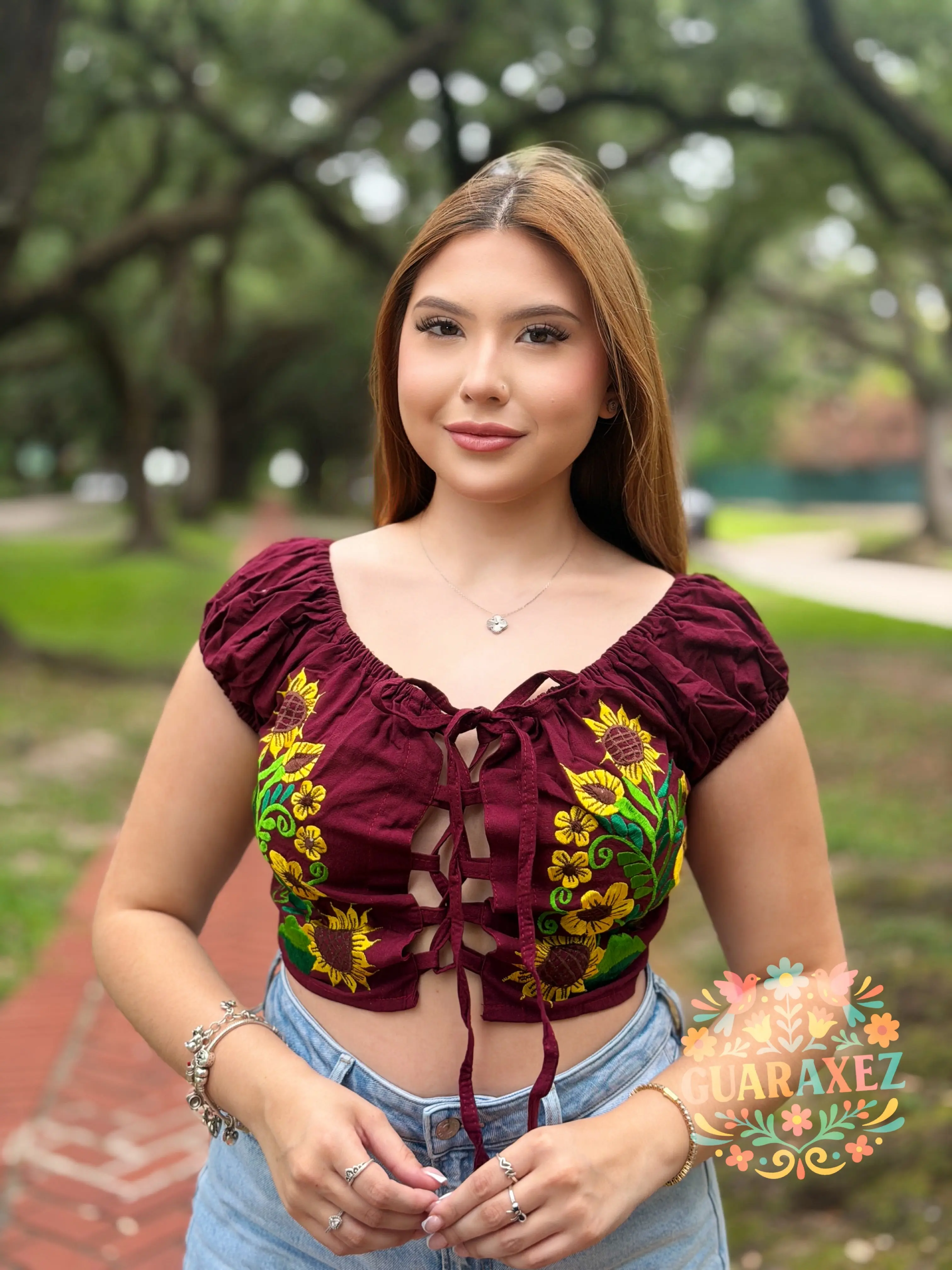 Flor de Sol Top - Floral Print Blouse with Cut-Out Design, Fits Women, Comfortable Wear, Chic Style