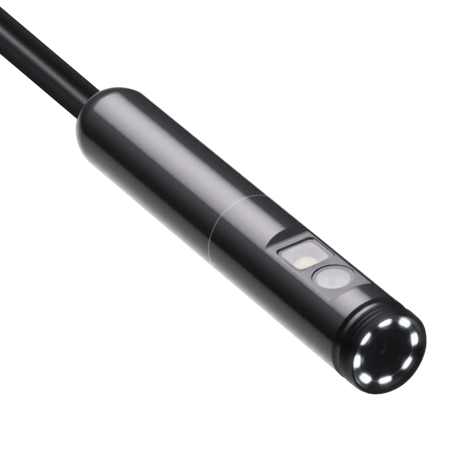 sm7 Dual Lens Endoscope Camera with 8+1 LED Lights, 2.0 MP 1920P HD Flexible Borescope, 10 Ft / 3 M Snake Cable, 118x0.7x0.4 in 8-Pin Cable, 2X Zoom for Android & iOS (Tools & Hardware)