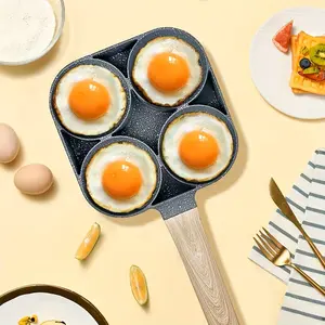 Non-Stick 4-Hole Egg Cooker, Breakfast Burger Bacon Steak Grill Pan, Non-Stick Pancake Egg Maker, Perfect for Morning Meals