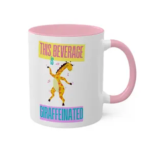 Colorful Giraffe Mug, 11oz - Fun Gift for Giraffe Lovers, Birthday Gifts, Office Mug, Colorful Ceramic Cup, Quirky Drinkware