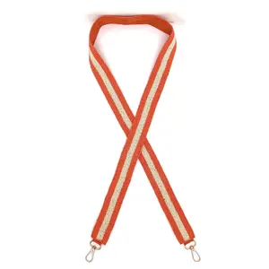 Orange Ivory Striped Beaded Strap
