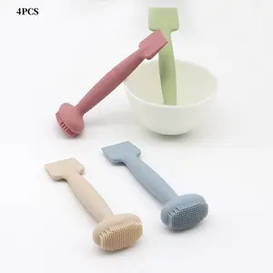 Lazy Girl Beauty Double-Head Silicone Mud Mask Brush for Gentle Cleansing & Smooth Application Soft Hygienic Home Care Essential Facial Bristle Pore Cleansing Tool