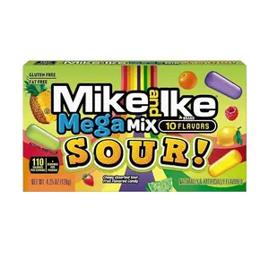 Mike and Ike Candy, Mega Mix Sour, 4.25oz Theater Box, Pack of 12, Viral Tiktok