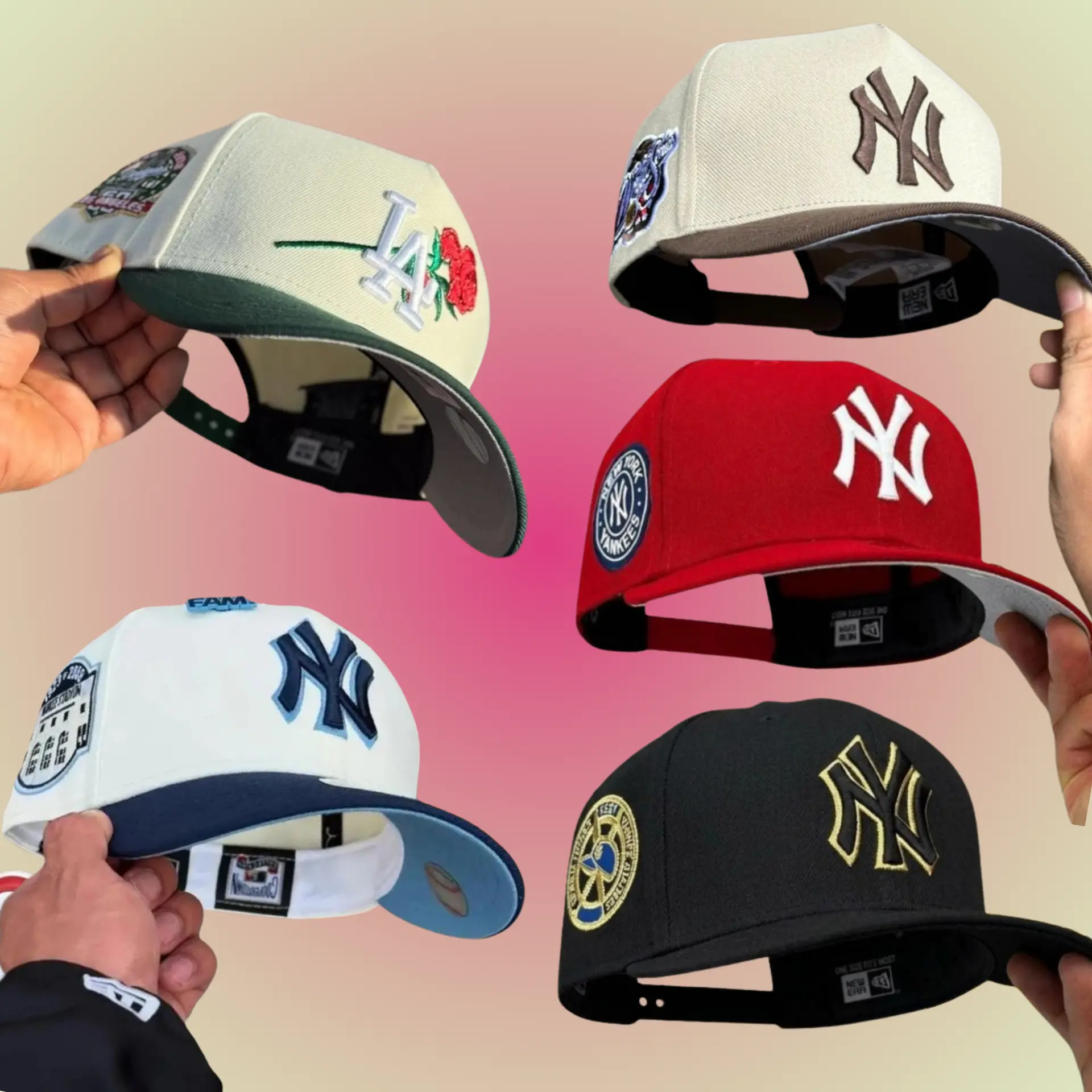 New Era MLB NY Yankees LA Dodgers Premium Baseball Hat – Classic Heritage 9FORTY 59FIFTY Adjustable Snapback Cap, Curved Brim, Raised Embroidered Team Logo, Men Women Unisex Streetwear, Hip Hop Fashion Accessory, TikTok USA Trend 2026