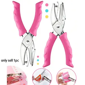 2-Piece Set 1/4 & 1/8 Inch Punchers with Soft Grip Handle, Ideal for Home Office Classroom Use, Handheld Round Hole Puncher