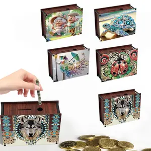 DIY Diamond Art Painting Money Box Kit, DIY Diamond Art Piggy Bank Box, Creative Gift for Handicraft Enthusiasts, Diamond Painting Kits