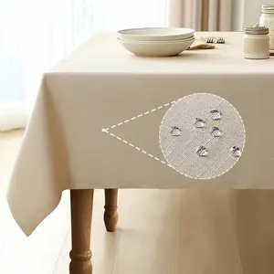 Rectangle Linen Tablecloth Waterproof & Stain Resistant, Wrinkle-Free Table Cloth Adds Elegance and Protection, Ideal for Dining, Party, Wedding and Outdoor, 52 x 70 Inch