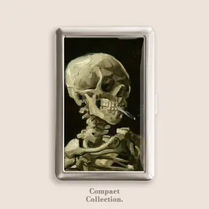 Vincent van Gogh (1853–1890) Head of a Skeleton Cigarrette Case Zigarettenetui Wallet Vintage Metal 100s Box Blunt Holder Gift