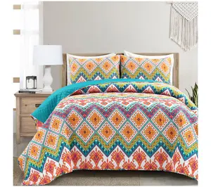 Lush Decor Boho Chevron Reversible Cotton Quilt3Pc King