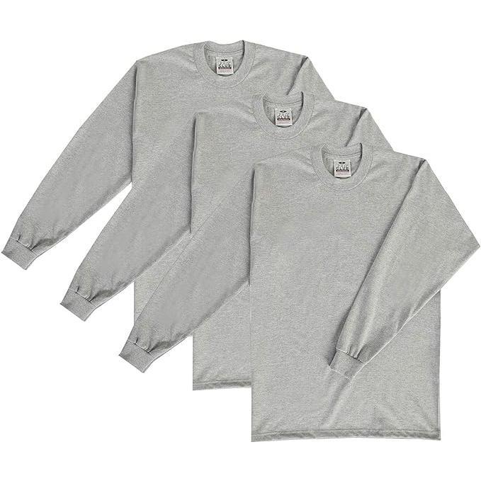 3 Pack Pro Club Men's Heavyweight Long Sleeve T-Shirt