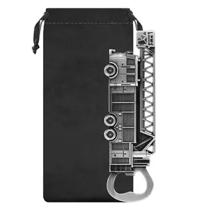 Ladder Fire Truck Metal Beer Bottle Opener with Storage Bag, Unique Design, Durable Material, Perfect Gift Idea