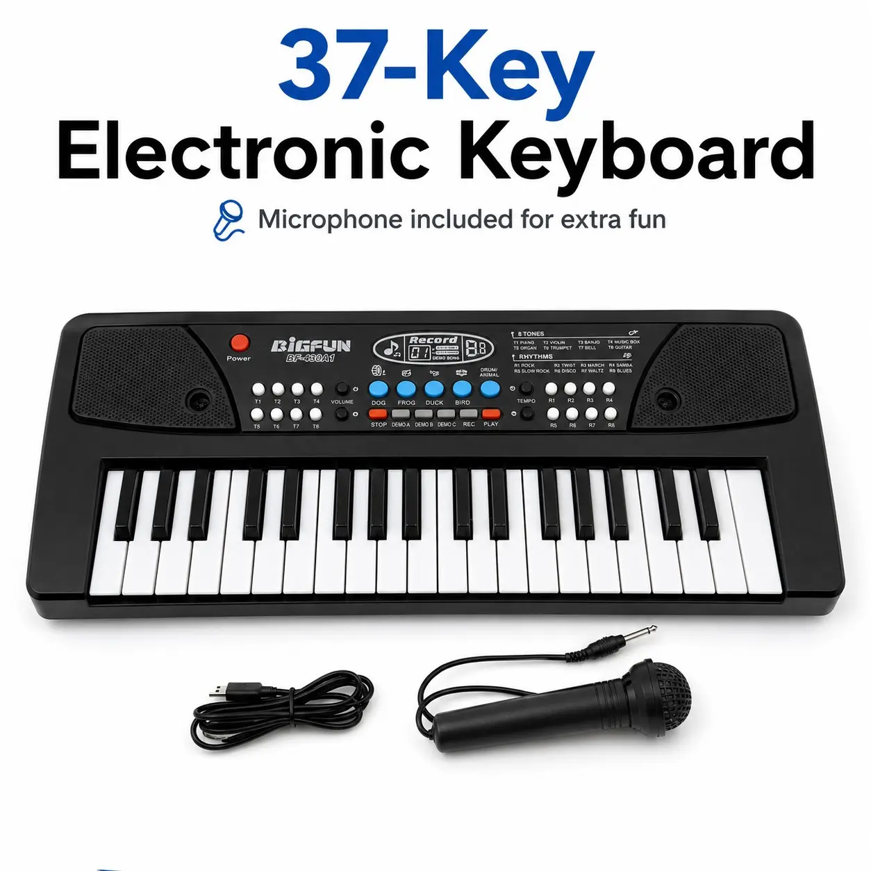 37-key Electric Piano Keyboard, Electronic Piano, Portable Multifunction Musical Instrument Gift For Kids, Digital Music Teaching & Learning Toys