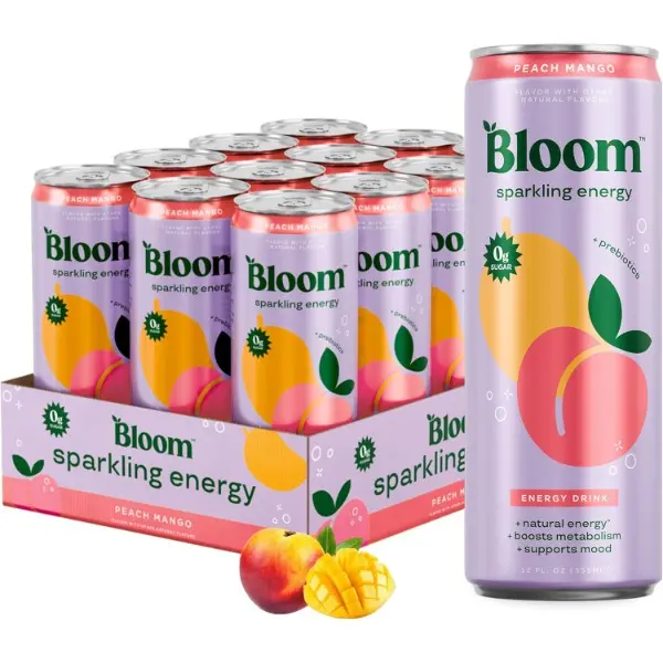 Sparkling Energy Drink - Natural Caffeine, Zero Sugar, 180mg Caffeine - Antioxidant-Rich w/Green Coffee Bean, Green Tea Extract, Prebiotics - 12oz 12 pk