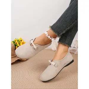 Women's Solid Color Ballet Flats, Casual Comfortable Flat Shoes for Daily Wear, Lightweight Breathable Shoes for Women & Girls, Running, Slip On Flats