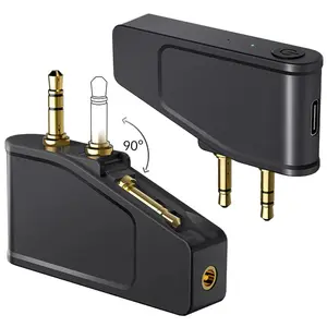 3.5mm Aux Jack Airline Adapter Bluetooth 5.3 Audio Transmitter Wireless Stereo Music Adapter for Airplanes Headphones