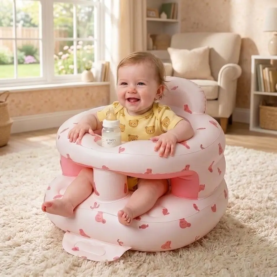 Inflatable Baby Seat for Babies 3-36 Months, Inflatable Baby Chair Sit Me Up Floor Seat for Baby, infant Chair,infant floor seats & loungers,Back Support Baby Seats for Infants for Sitting Up with Built in Air Pump