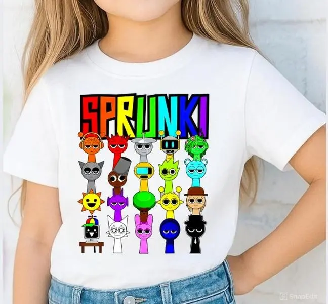 All Sprunki Wenda Gray Simon Tunner Kids Boys Girls Play Cotton Unisex T-Shirt Full Size