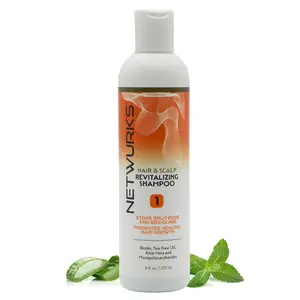 NetWurks Regrowth Hair & Scalp Revitalizing Shampoo with Biotin, Aloe, Tea Tree Oil & Mucopolysaccharides (sugar polymer) for Split Ends & Breakage, 8 oz.