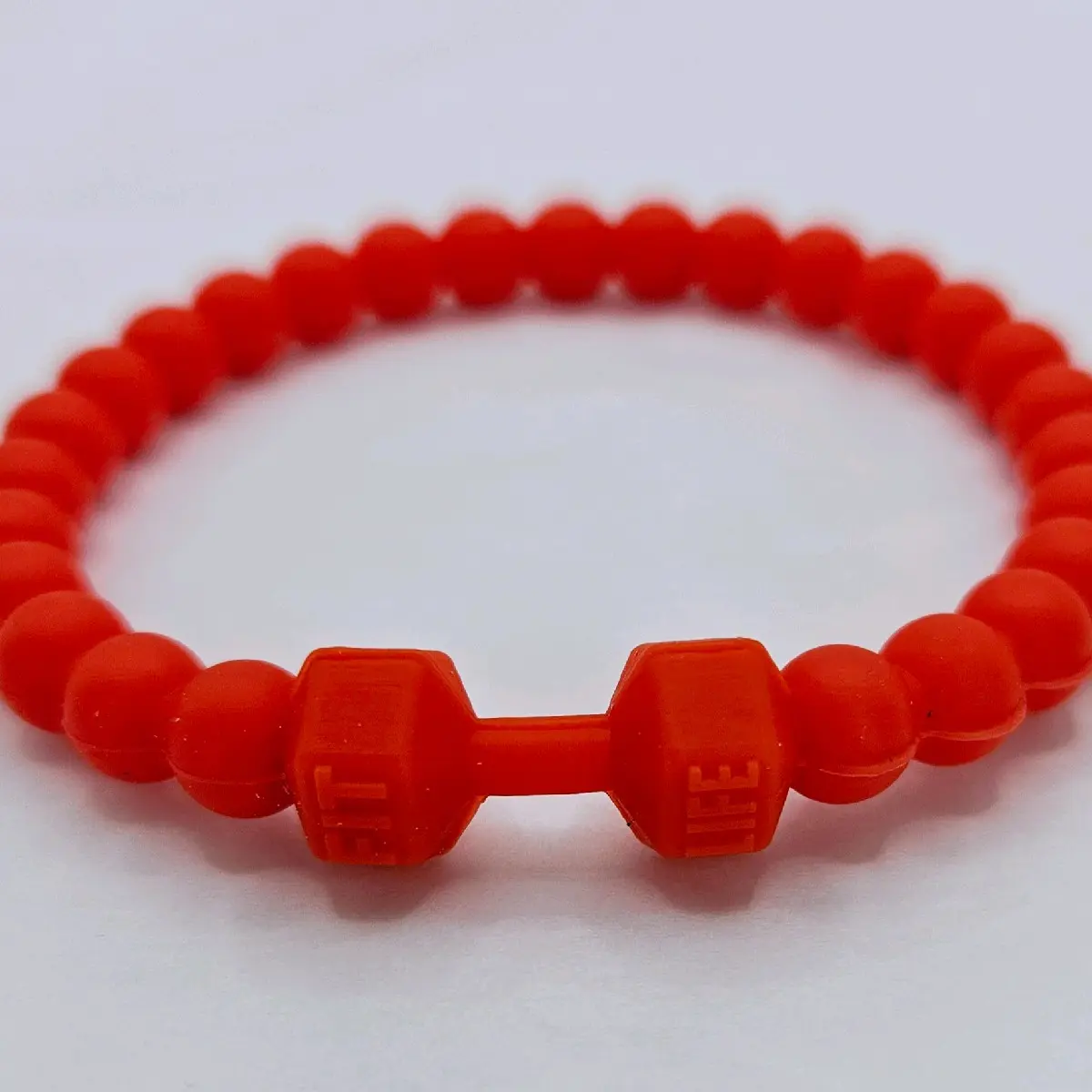 Red Silicone Dumbbell Bracelet