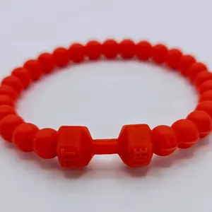 Red Silicone Dumbbell Bracelet