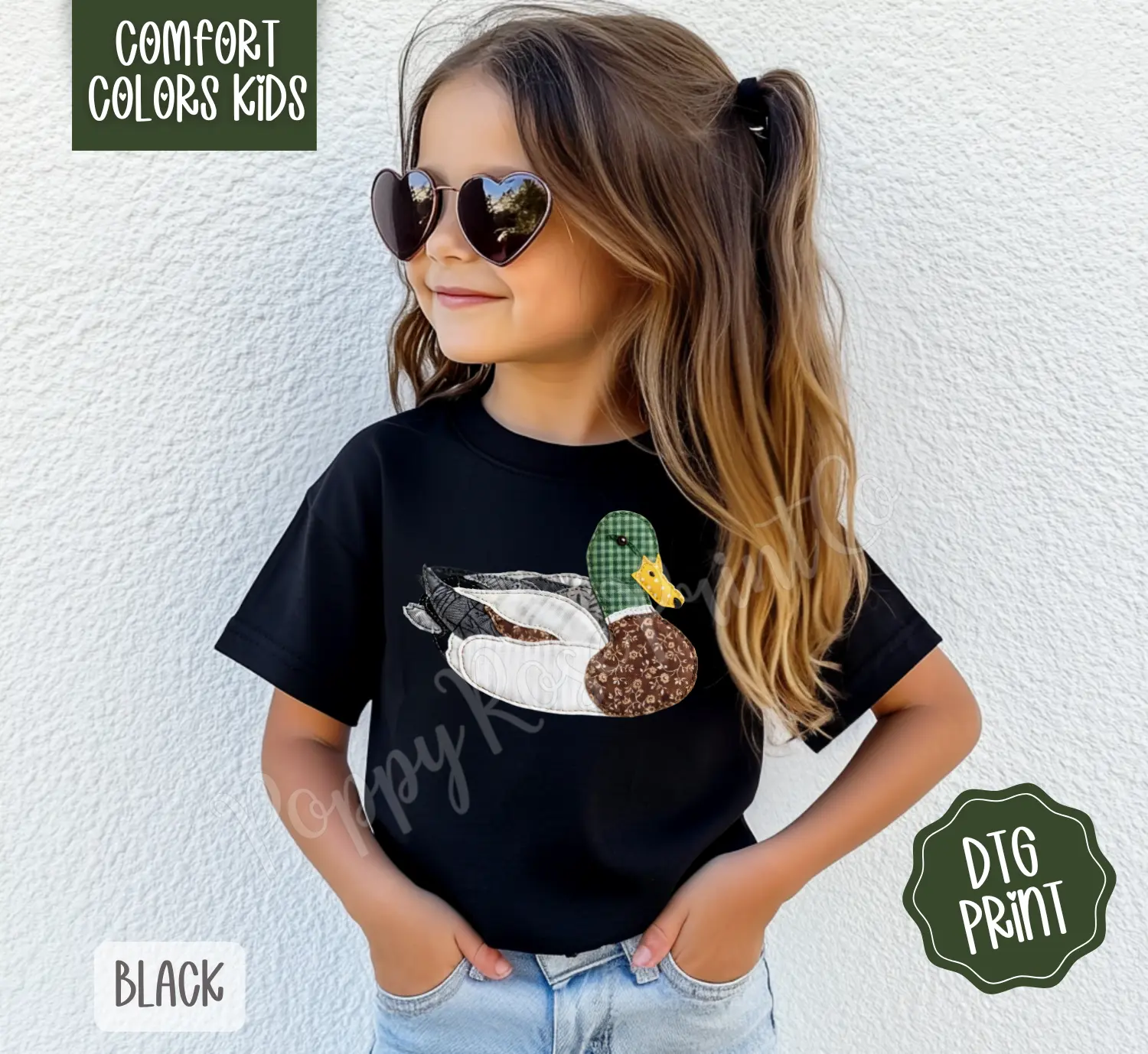FAUX Patchwork Duck Comfort Colors Youth Tshirt