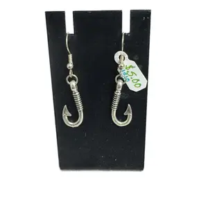 Fish Hook Earrings - Silver Color with Decorative Design, Simple Style, Ideal for Everyday Wear