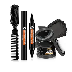 Hairline Powder & Beard Pen Set, Conceals Hair Roots, Root Cover Up, Suitable for Men & Women, Covers Bald Spots, Enhances Facial Features, Hair Coverage