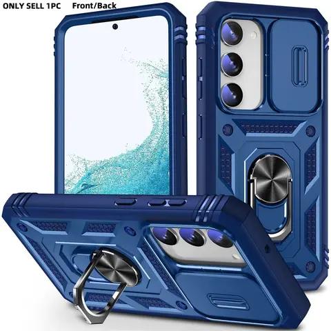 Case For Cellphone Samsung Galaxy S26 S25 S24 S23 S22 Ultra Plus S25 FE S24 FE S25 Edge A56 A36 A17 A16 A26 A55 A06 Heavy Duty with Camera 360 Degree Rotate Kickstand Shockproof Cover